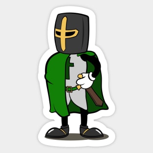 Teutonic Knight Cartoon (Player 3 colors, Green) Sticker